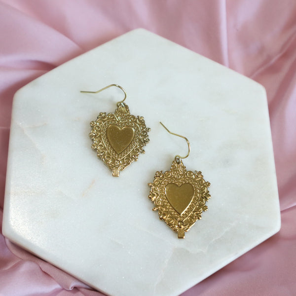 Divine Heart Earrings - Ximena Rosé Jewelry