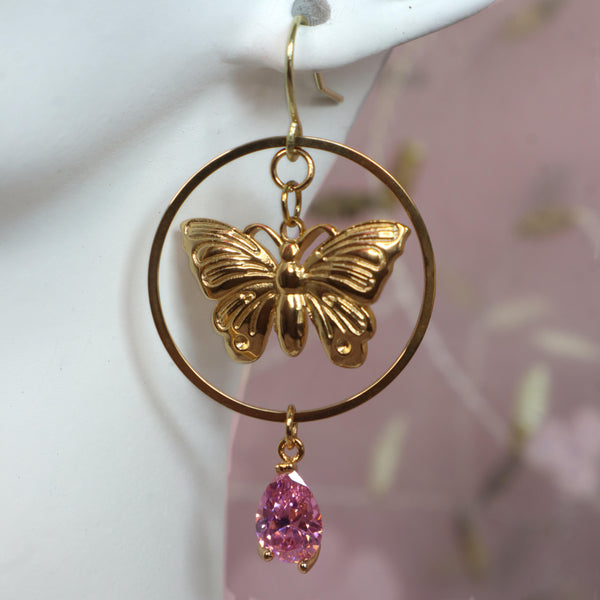 Whimsical Butterfly Earrings in Gold