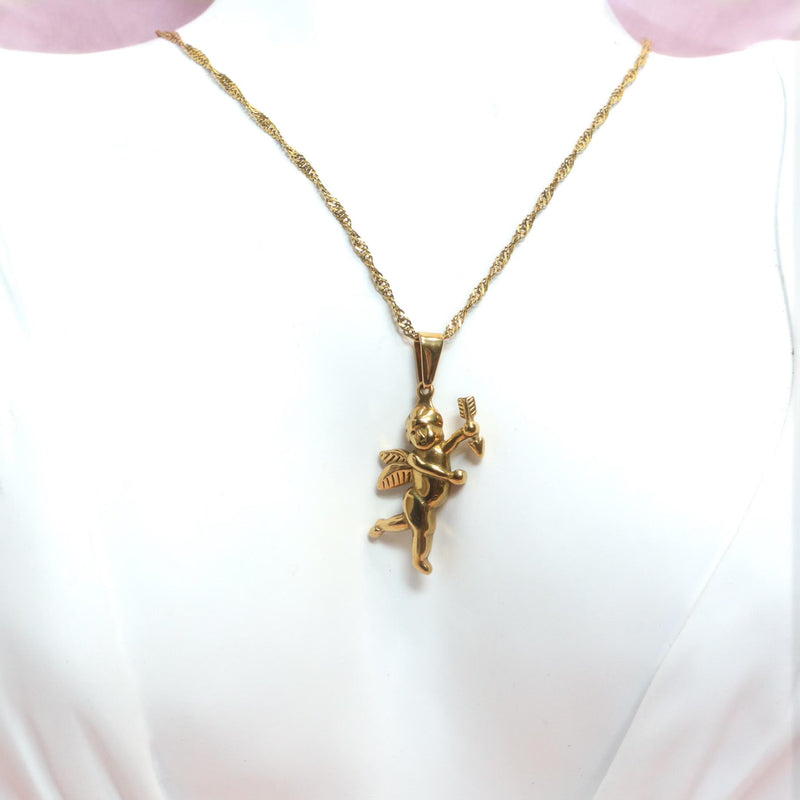 Golden Cherub Necklace - Ximena Rosé Jewelry