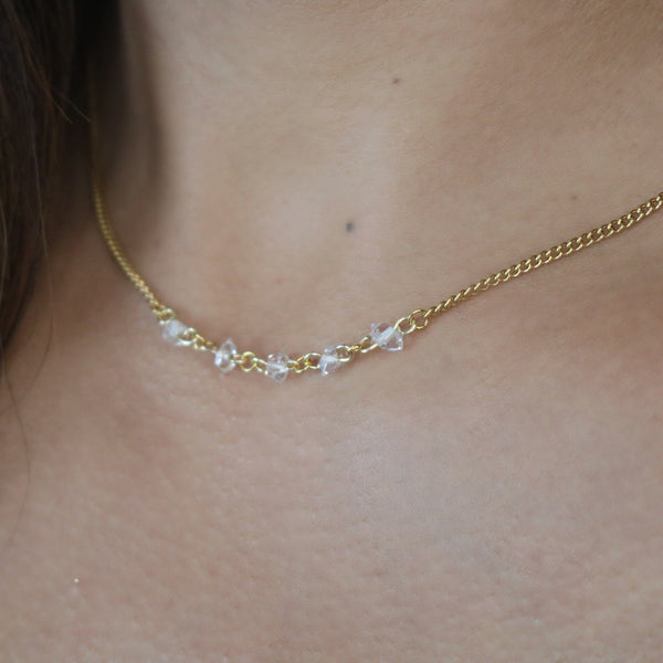 Dainty Herkimer Necklace - Ximena Rosé Jewelry