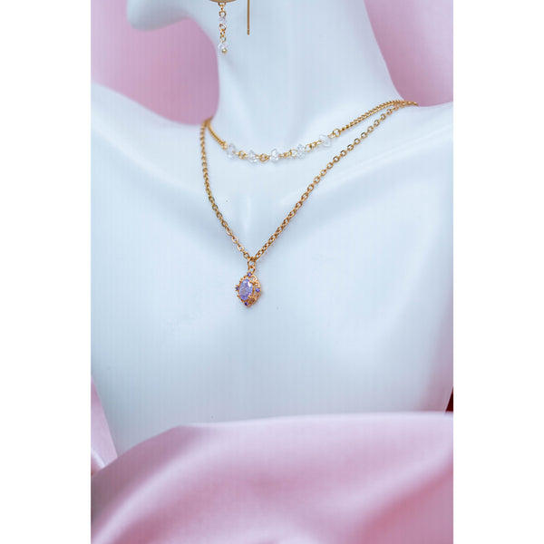 Dainty Herkimer Necklace - Ximena Rosé Jewelry