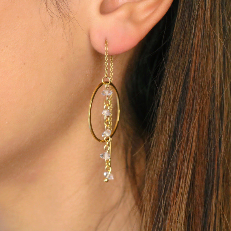 Herkimer Hoop Earrings - Ximena Rosé Jewelry