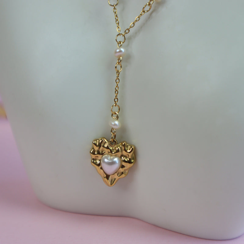 Irregular Heart Drop Necklace - Ximena Rosé Jewelry