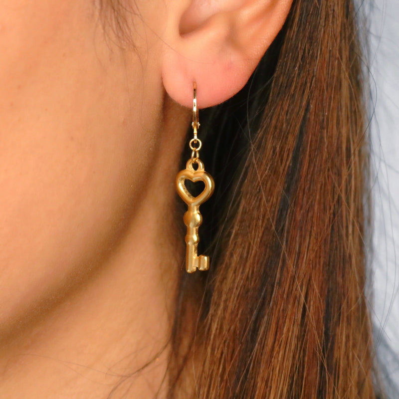 Key to My Heart Earrings - Ximena Rosé Jewelry