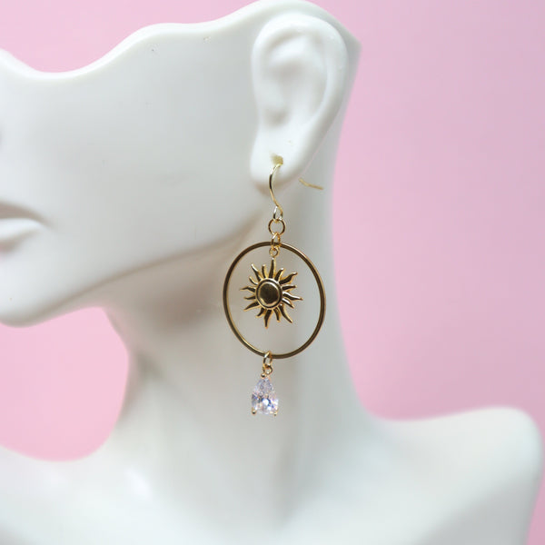 Sunrise Serenity Dangle Earrings in Gold - Ximena Rosé Jewelry