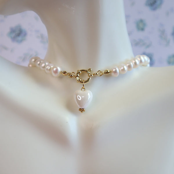 Sweetheart Pearl Choker - Ximena Rosé Jewelry