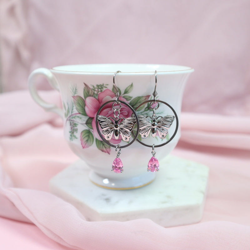 Whimsical Butterfly Dangle Earrings - Ximena Rosé Jewelry