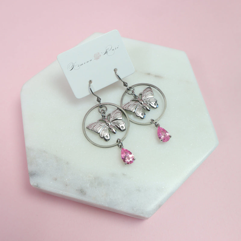 Whimsical Butterfly Dangle Earrings - Ximena Rosé Jewelry