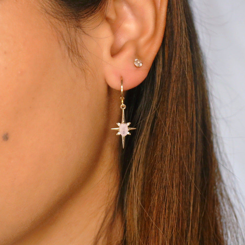 White North Star Earrings - Ximena Rosé Jewelry