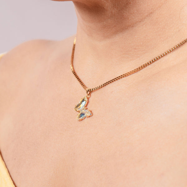 Yellow Butterfly Garden Necklace - Ximena Rosé Jewelry