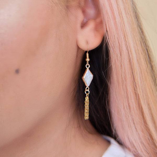 Freshwater Pearl Tassel Earring - Ximena Rosé Jewelry