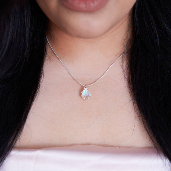 Mermaid Eye Silver Plated Necklace - Ximena Rosé Jewelry
