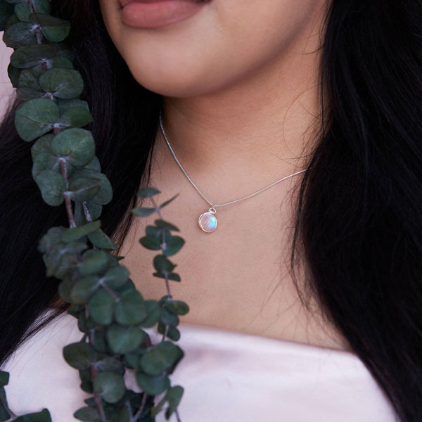 Mermaid Eye Silver Plated Necklace - Ximena Rosé Jewelry