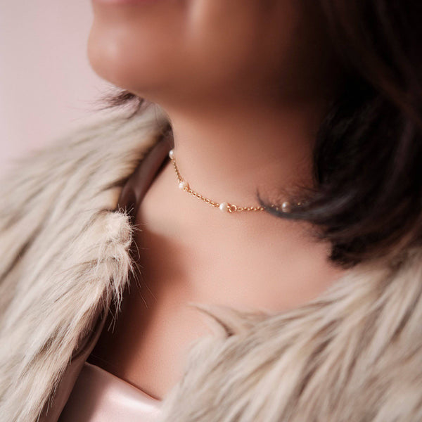 Pearly White Choker - Ximena Rosé Jewelry